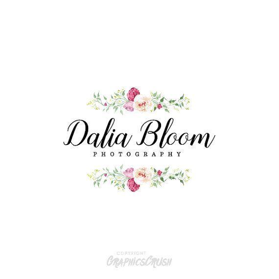 Floral Border Logo - Floral Border Logo Design Watercolor Flower Logo. Professional