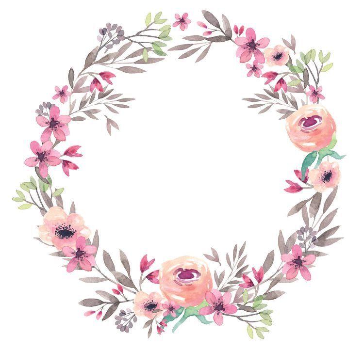 Floral Border Logo - Watercolor love. Watercolor