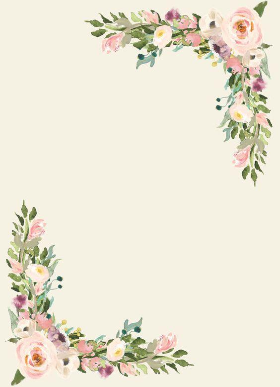 Floral Border Logo - Printables. Watercolor, Wallpaper, Floral