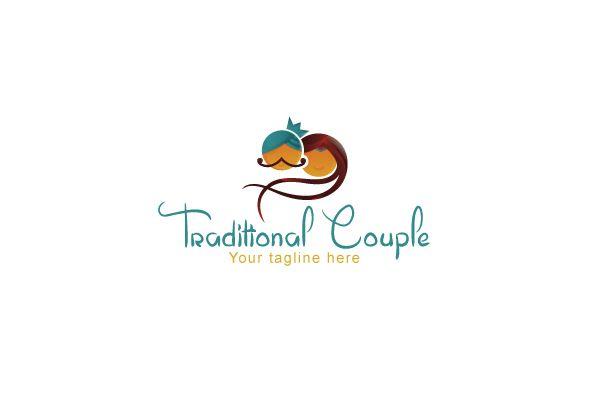 Traditional Logo - Traditional Indian Couple - Abstract Punjabi Faces