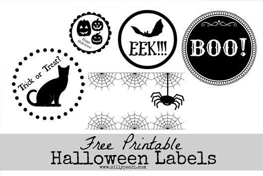 Halloween Black and White Logo - black and white printable labels.fontanacountryinn.com