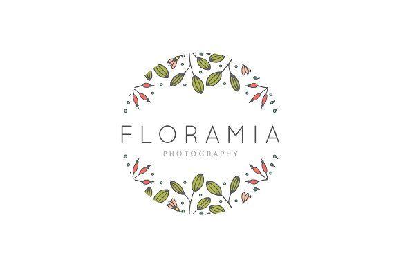 Floral Border Logo - Floral Handdrawn Border Logo EPS PSD ~ Logo Templates ~ Creative Market