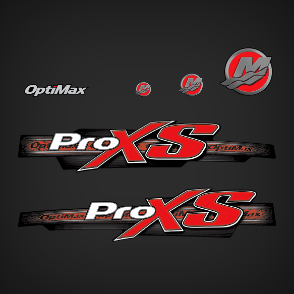 Mercury Pro XS Logo - 2014 2015 2016 2017 Mercury Optimax ProXS decals only 8M0073125