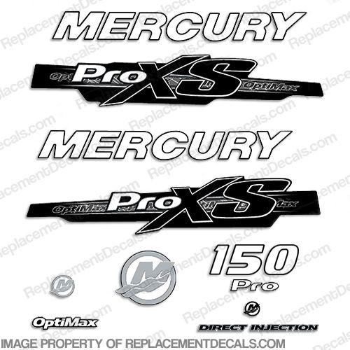 Mercury Pro XS Logo - Mercury 150hp ProXS 2013+ Style Decals - White/Black