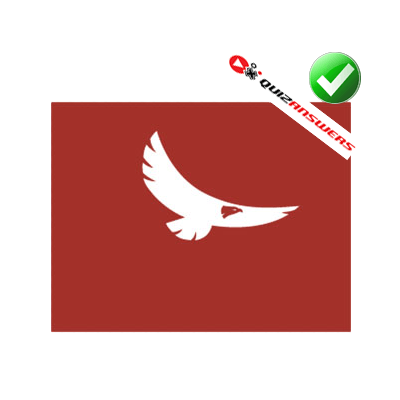 White Eagle in Red Box Logo - White Eagle Red Background Logo - Logo Vector Online 2019