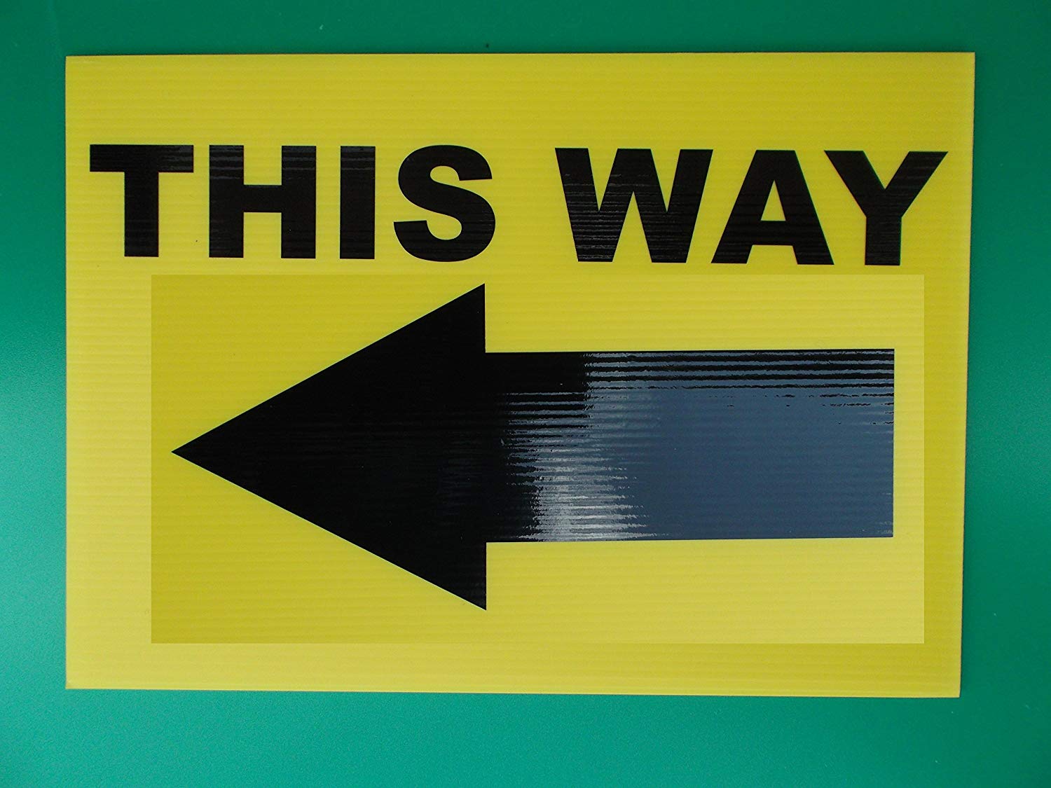 Yellow Way Logo - Event Signage - THIS WAY with Arrow pointing Left - Yellow Direction ...