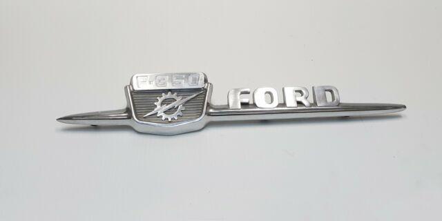 Lighting Bolt Car Logo - Vintage 1959 Ford F 100 Chrome Left Hand Hood Emblem Lightning Bolt ...