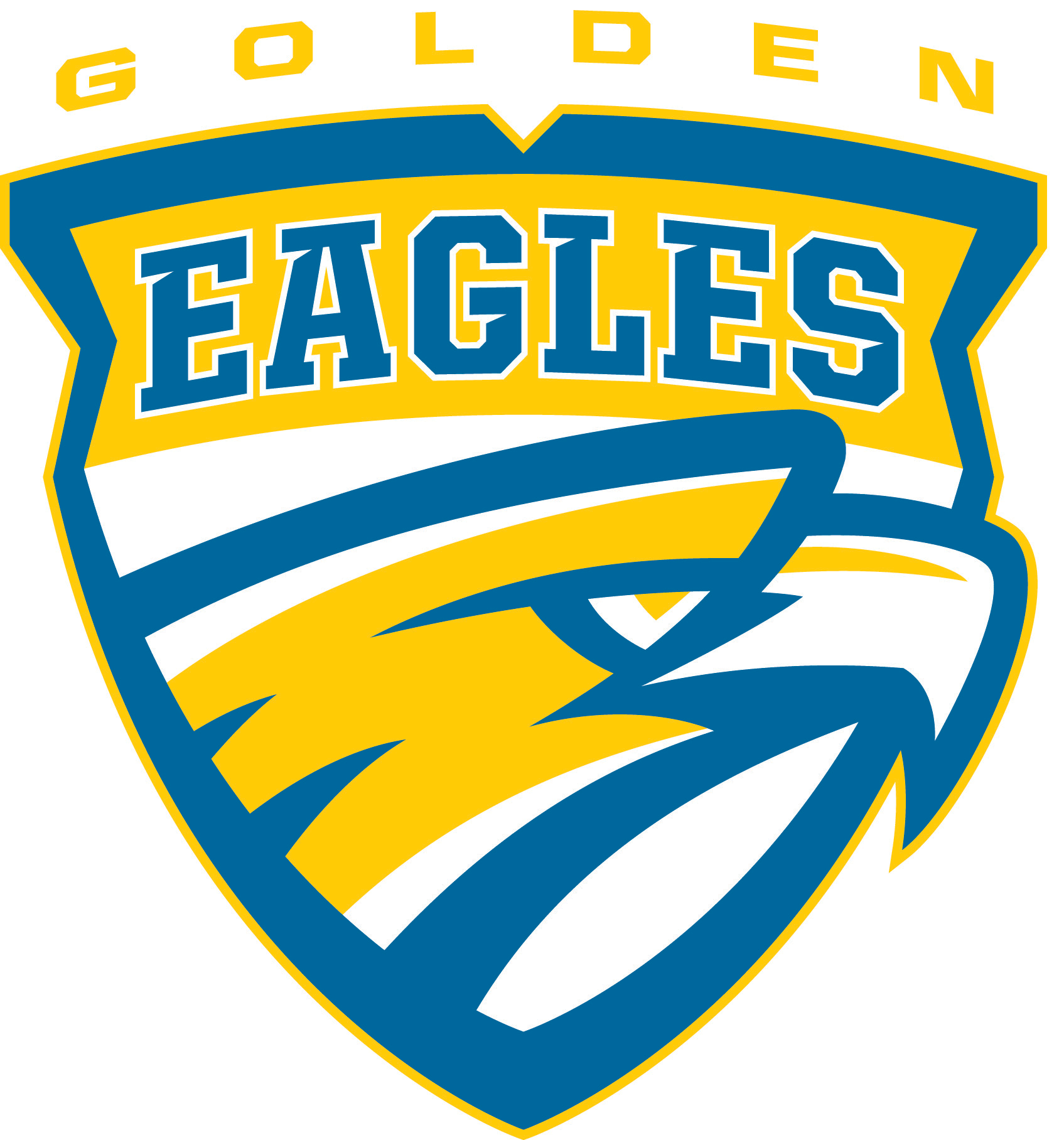 Yellow and Blue Eagles Logo - Athletic Logos - Holy Family Catholic Schools