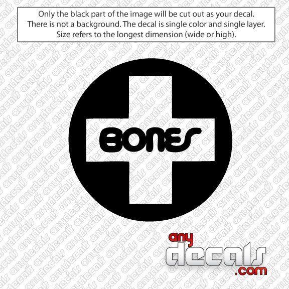 Bones Skate Logo - Car Decals Stickers. Bones Skateboard Logo Car Decal