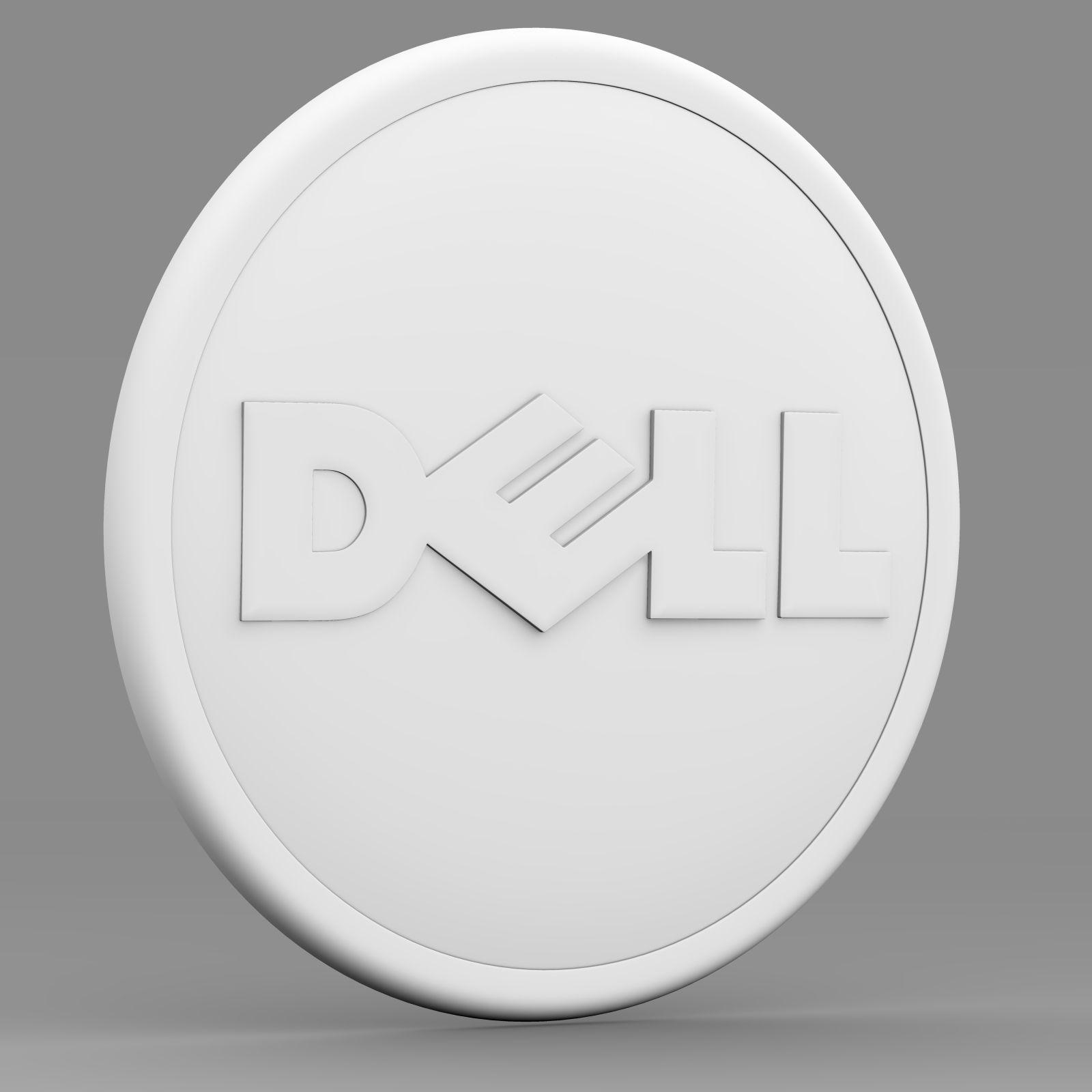White Dell Logo - Dell logo 3D Model
