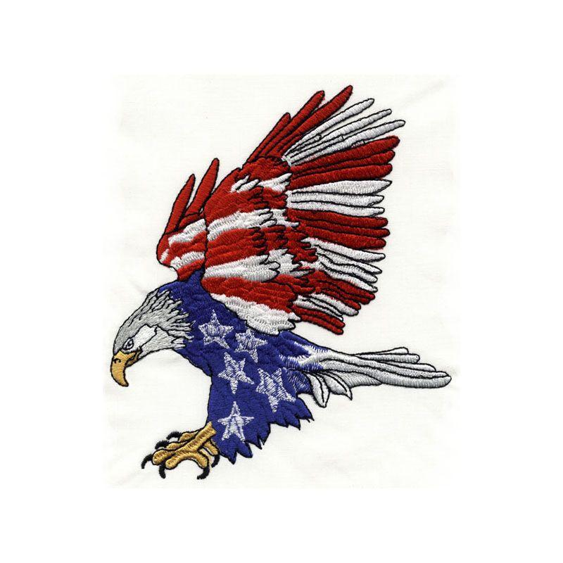 White and Blue Eagle Logo - Red White Blue Eagle – embroidery4u