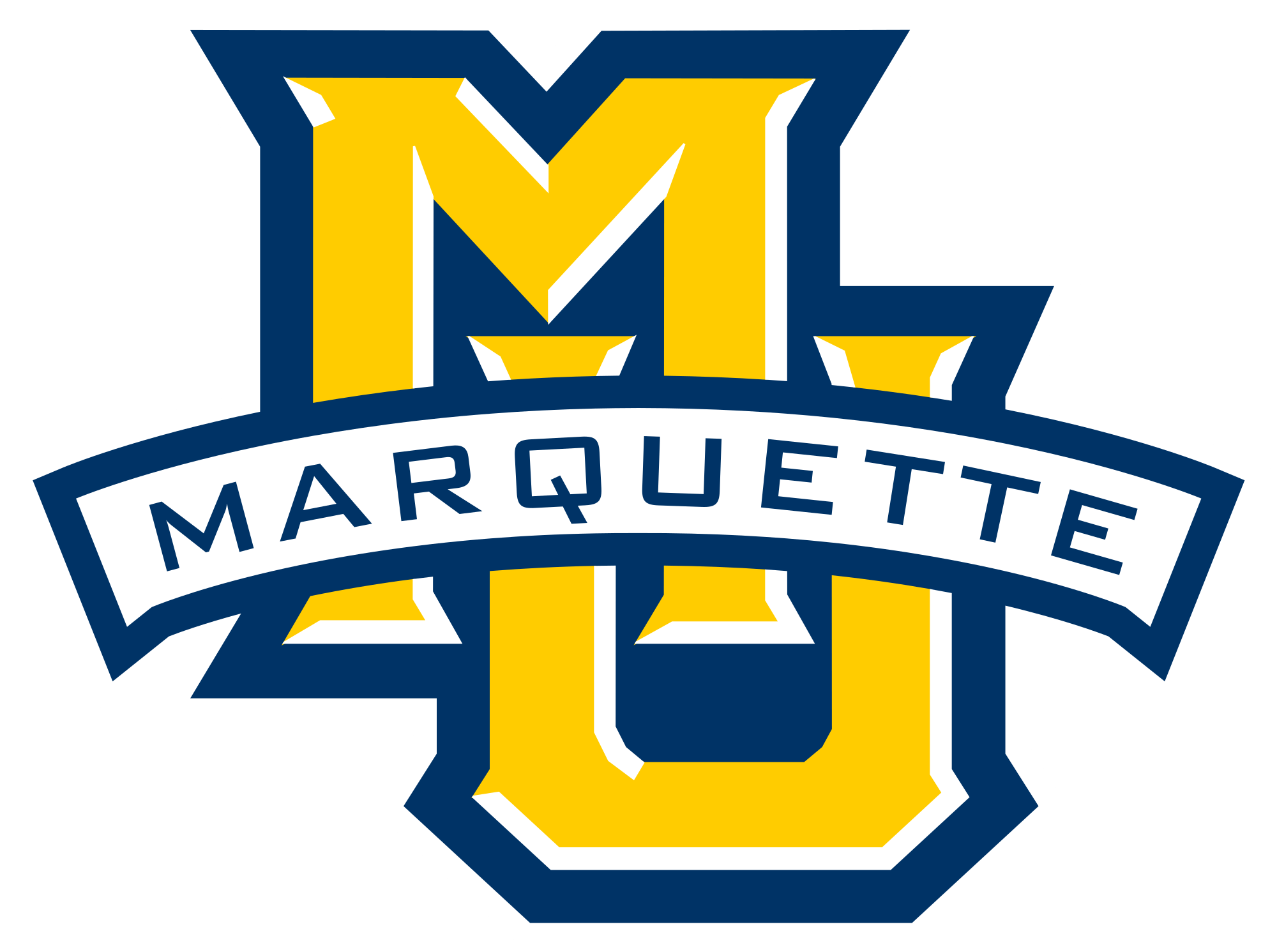 Yellow and Blue Eagles Logo - Marquette Golden Eagles