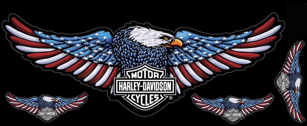 Red and White Eagle Logo - Harley Davidson Official Decals Red White Blue Eagle Stick Onz 4