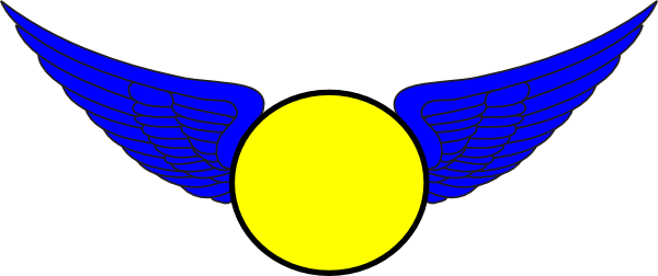Yellow and Blue Eagles Logo - Blue Eaglewings With Softball Clip Art clip