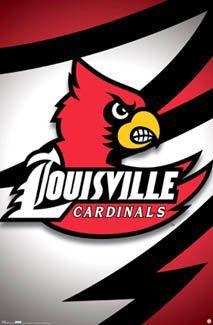 U of L Basketball Logo - University of Louisville Cardinals Official NCAA Logo Poster