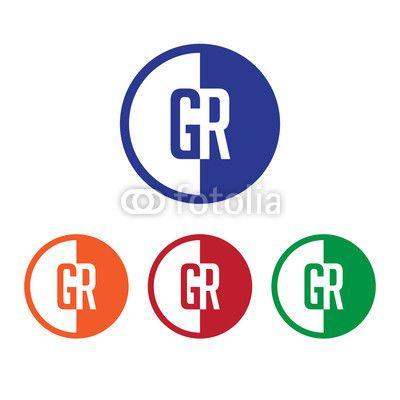 Orange Blue Red Circle Logo - GR initial circle half logo blue,red,orange and green color | Buy ...