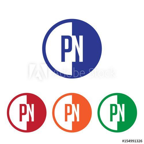 Orange Blue Red Circle Logo - PN initial circle half logo blue,red,orange and green color - Buy ...