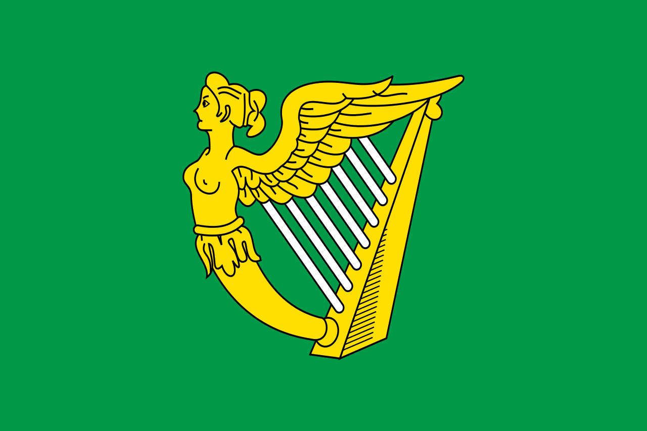 Harp Flag Logo - File:Green harp flag of Ireland 17th century.svg