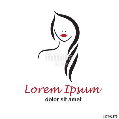 Model Logo - Beautiful woman's face on white background. Beauty logo template ...