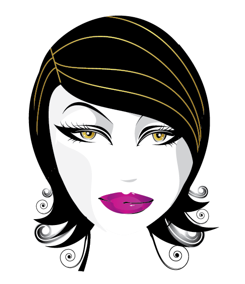 Woman Face Logo - Free Logo Maker - Black Hair Face Logo design