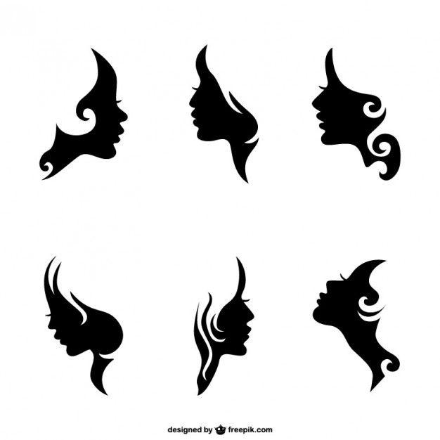 Girl Face Logo - Woman face silhouettes Vector | Free Download