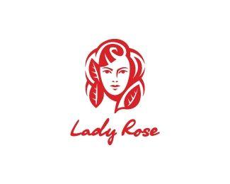 Woman Face Logo - Lady Rose Logo for sale. Flower-stylized attractive young woman face ...