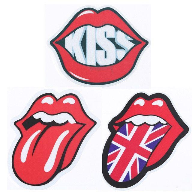 Hot Red Lips and Tongue Logo - DIY Creative Kiss Red Lips British Flag Style Tongue Decor