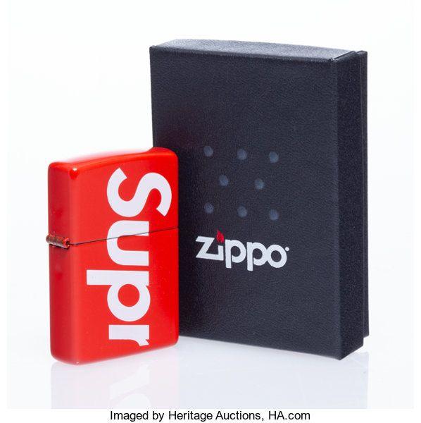 Supreme Auction Logo - Supreme X Zippo. Lighter (Red), 2017. Red matt lighter with logo ...