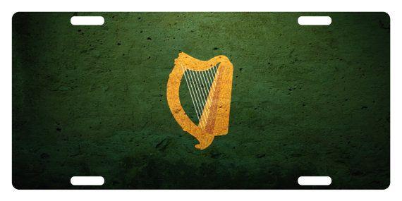 Harp Flag Logo - Ireland Flag Custom License Plate Irish Emblem HARP Version | Wish ...