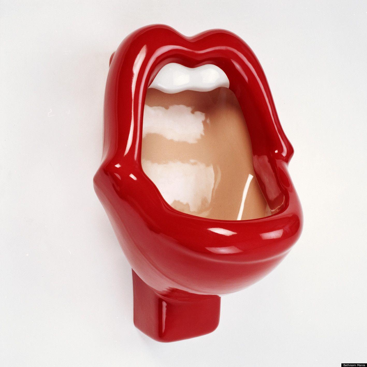 Hot Red Lips and Tongue Logo - Rolling Stone Mouth Shaped Urinals Called Sexist (PHOTOS)