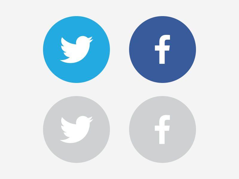 Facebook Twitter Logo - Twitter + Facebook Round Illustrator (.Ai) Icons by Dante van der ...