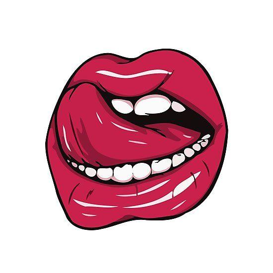 Hot Red Lips and Tongue Logo - red lips tongue girl hot teen beautiful model pretty teeth mouth