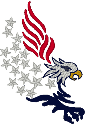 White and Blue Eagle Logo - Windstar