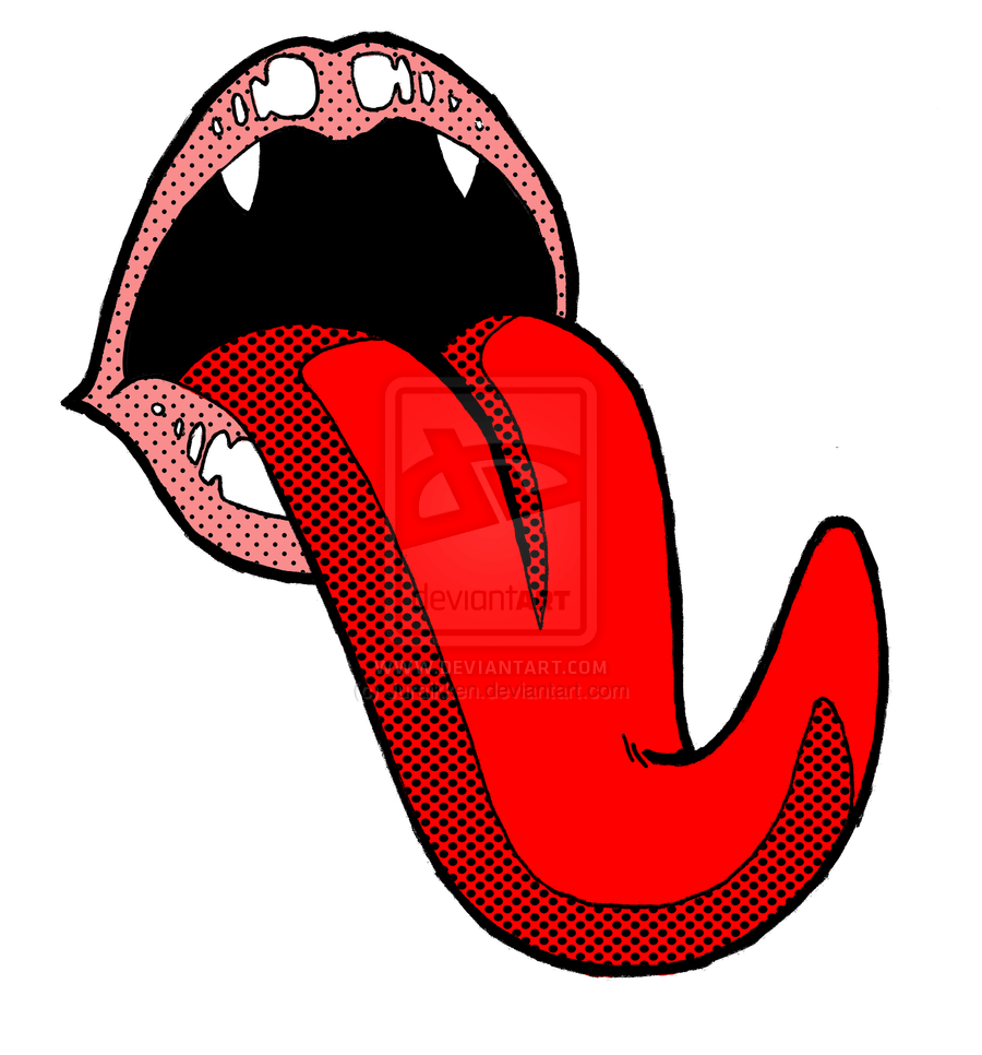 Hot Red Lips and Tongue Logo - Red Mouth And Tongue Logo - Clipart & Vector Design •