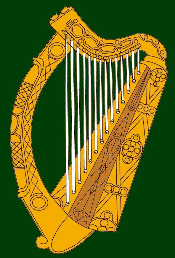 Harp Flag Logo - The Irish harp, vector traced and coloured to resemble the flag of ...