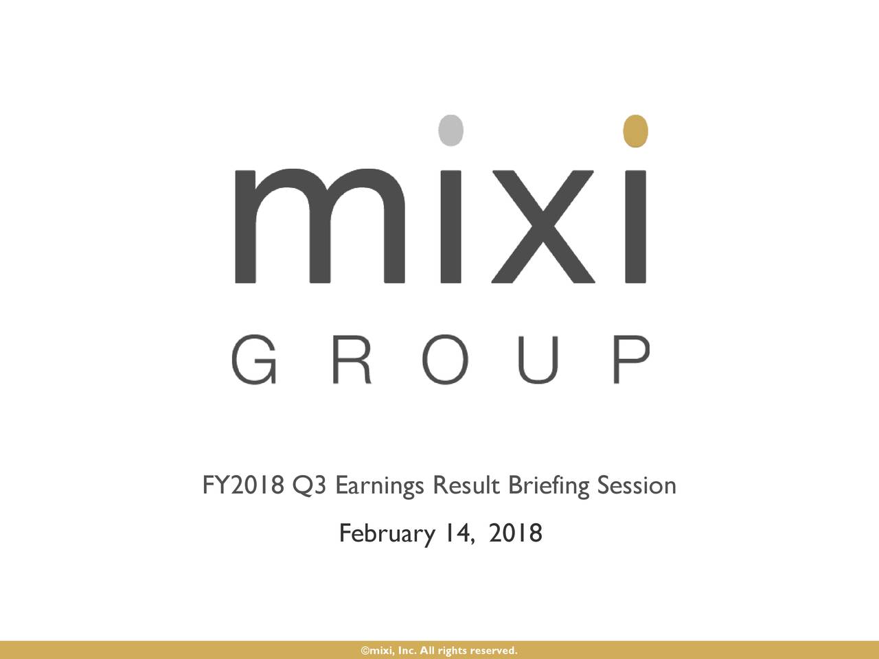 Mixi Logo - Mixi, Inc. 2018 Q3 - Results - Earnings Call Slides - Mixi, Inc ...