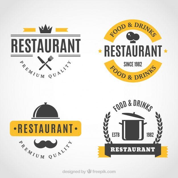 Restaurants Logo - Classic logos for gourmet restaurants Vector | Free Download