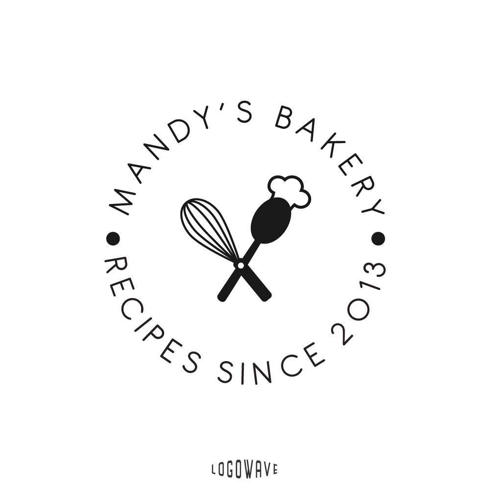 Custom Food Logo - Bakery Logo. Restaurant Logo. Food Logo. Baker Logo. Round Stamp ...