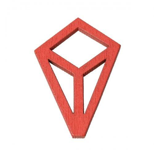 Is That Red Diamond Shape Logo - Worldwide Free Shipping Wood Pendants Diamond Shape Red Hollow 35mm ...