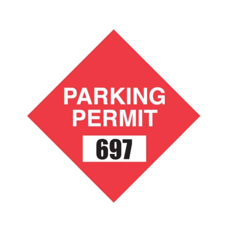 Is That Red Diamond Shape Logo - Red Diamond Inside Adhesive Parking Permit- OVERSTOCK