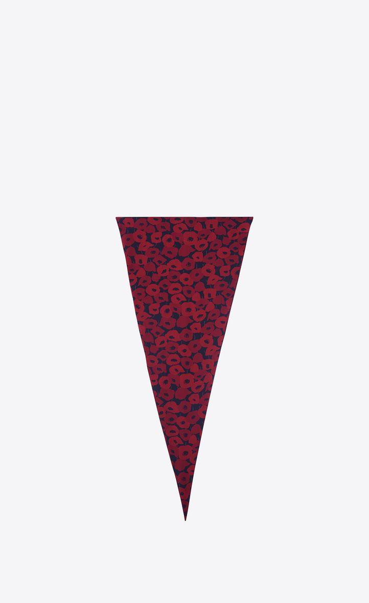 Is That Red Diamond Shape Logo - Saint Laurent Diamond Shaped POPPY Scarf In Red And Black Crepe De
