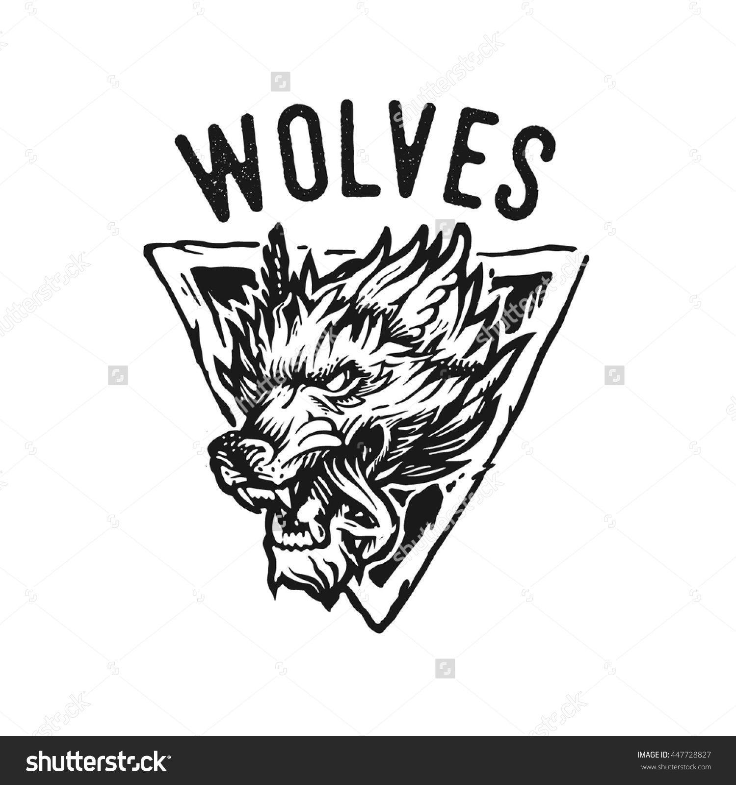 Savage Wolf Logo - Vector Logo Of The Wolf With Font - 447728827 : Shutterstock ...