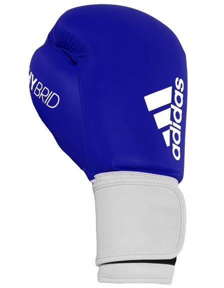 Blue and White Adidas Logo - Blue & White Adidas Hybrid 100 Boxing Gloves | Fight Outlet