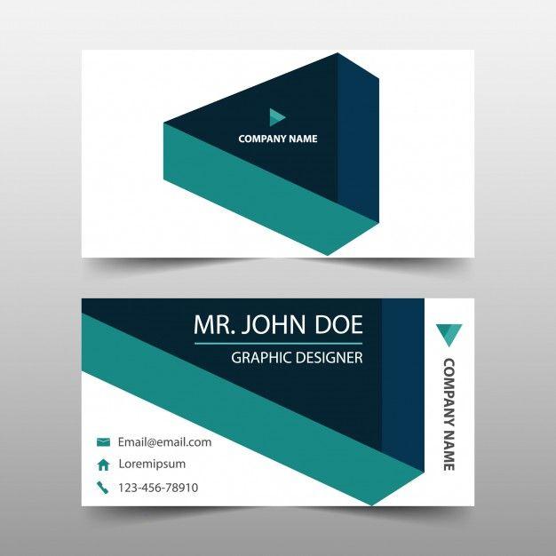 Green Triangle Company Logo - Green triangle corporate business card template Vector | Free Download