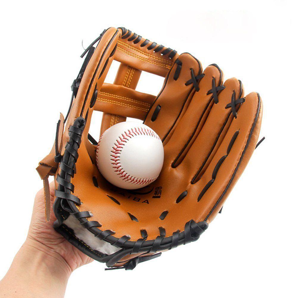 Baseball Glove Bat Logo - Baseball Gloves with Soft Solid PU Leather Thickening Pitcher ...