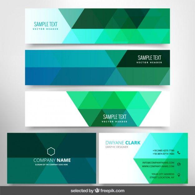 Green Triangle Company Logo - Download Vector - Banners and business cards with green triangles ...