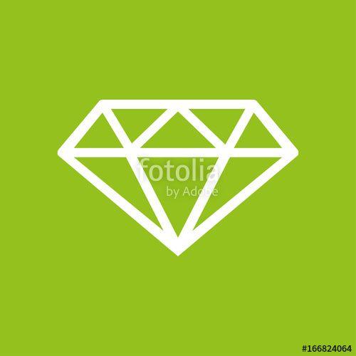 Green and White Diamond Logo - Diamond icon white on a green background.