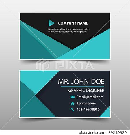 Green Triangle Company Logo - Green triangle corporate business card template Illustration