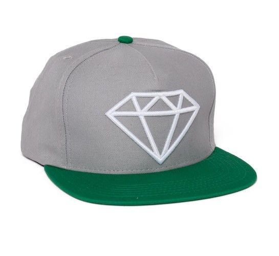 Green and White Diamond Logo - Diamond Supply Co. Rock Snapback Cap (Grey/Green/White) - Consortium.