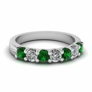 Green and White Diamond Logo - 0.70ct 7-Stone Green & White Diamond Anniversary Wedding Ring | eBay